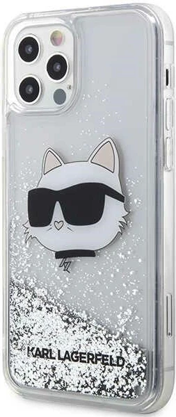 Mbështjellës Karl Lagerfeld KLHCP12MLNHCCS për iPhone 12/12 Pro 6.1", Glitter Choupette, Argjendtë