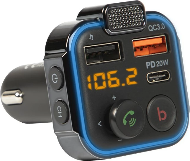 Transmetues FM me Bluetooth BLOW 74-166#, QC3.0, PD 20W, i zi/blu