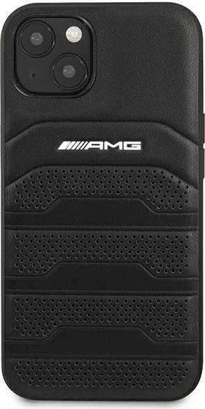 Mbështjellës AMG Mercedes për iPhone 14 Plus 6.7", lëkurë, i zi