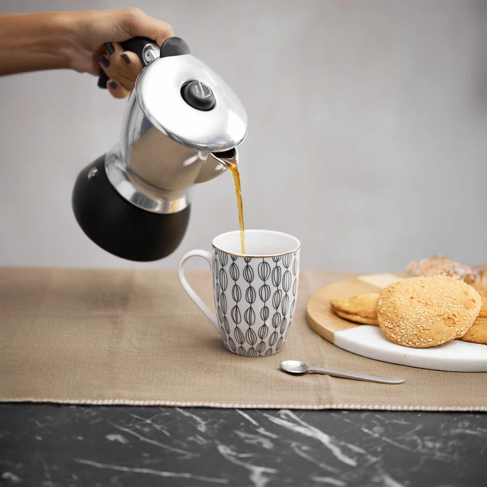 Filxhan All Time, porcelan New Bone China, i bardhë, blu, ari, 8x8x11cm