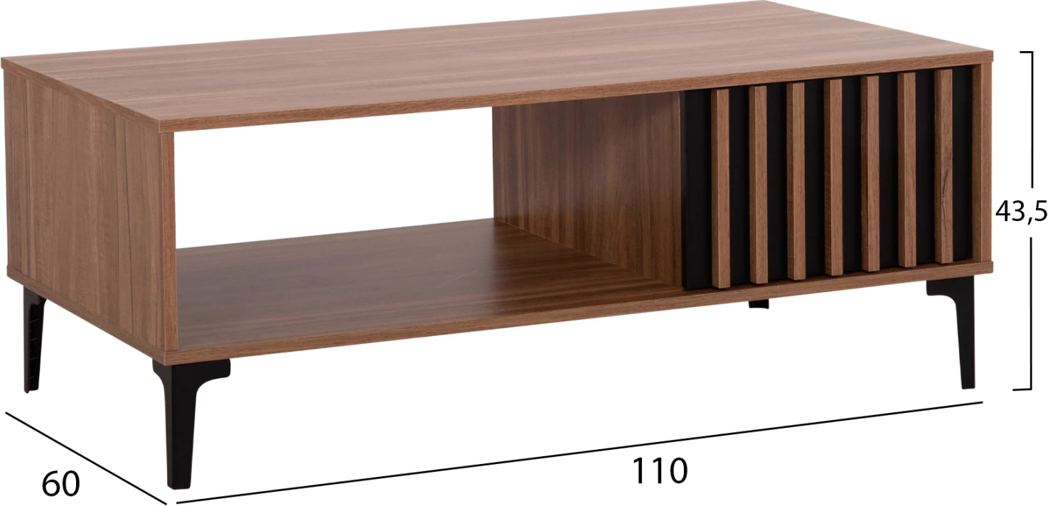 Tavolinë kafeje seri HARRY FH18007.01 melaminë ngjyrë druri natyral & e zezë 110x60x43,5Hcm.