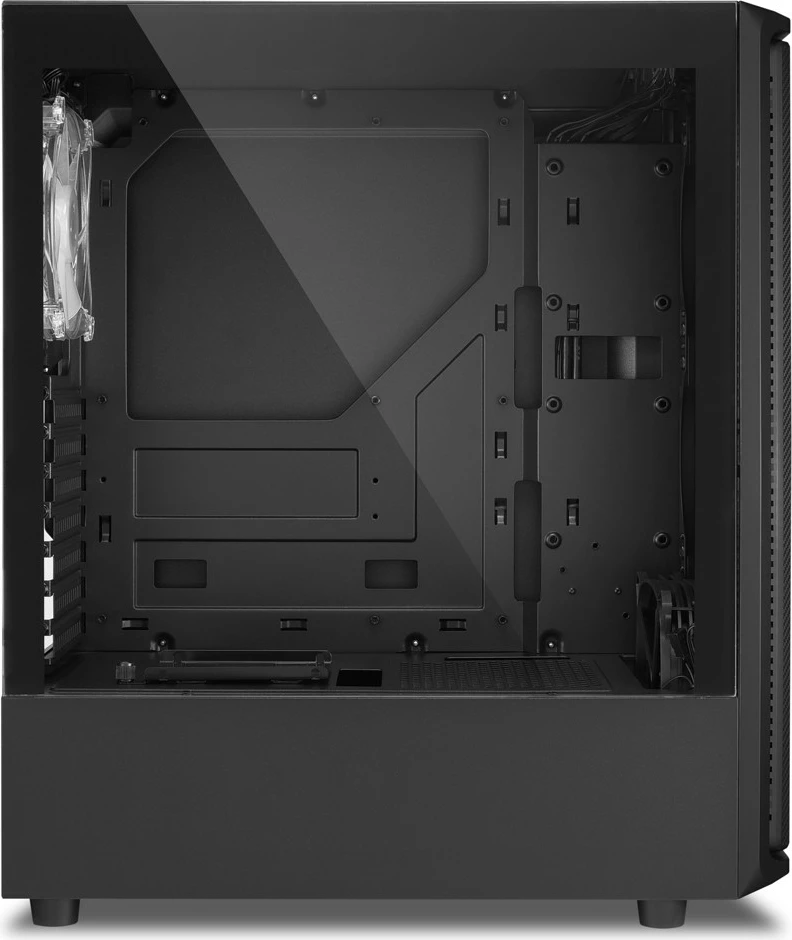 Kasë Sharkoon SK3 RGB, Midi Tower, ATX/micro ATX/Mini-ITX, xham i temperuar, RGB, e zezë