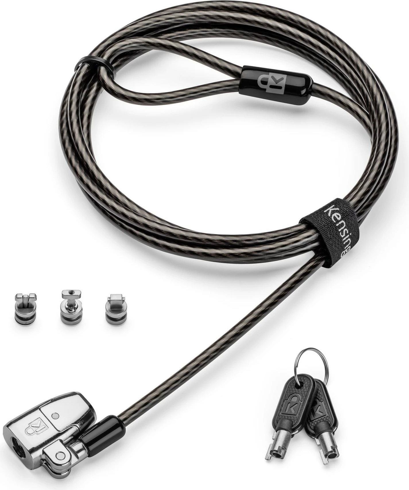 Kabllo sigurie Kensington ClickSafe 2.0 3-in-1, 1.8m, çelik karboni, e zezë