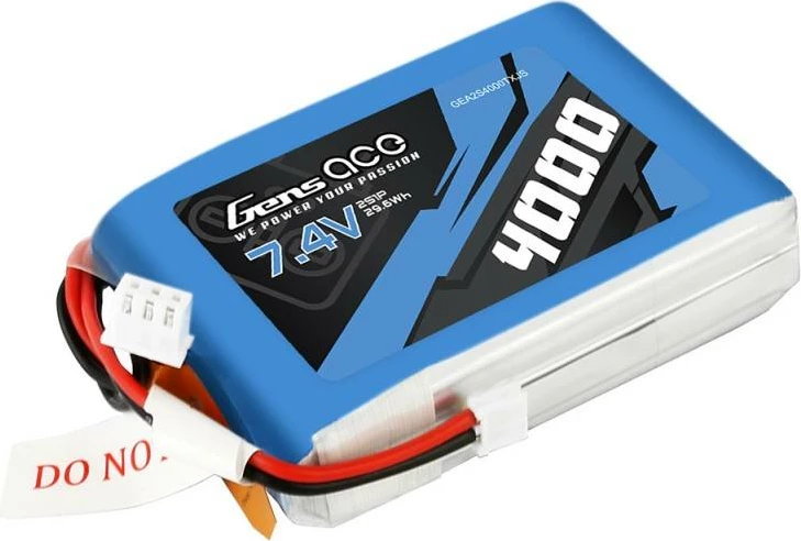 Bateri LiPo Gens Ace 4000mAh 7.4V, EHR/JST-XHR
