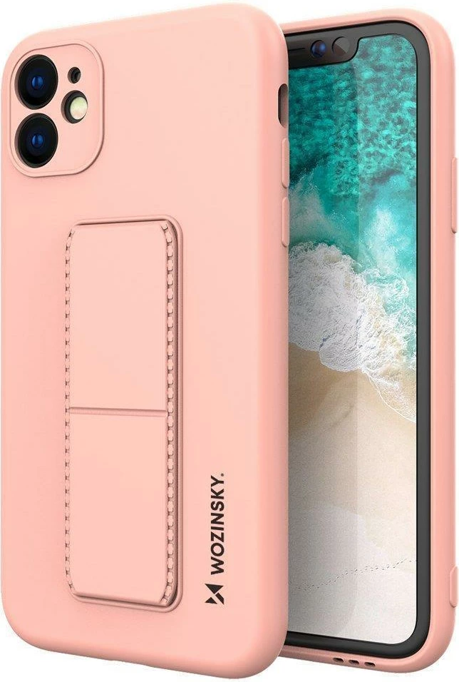 Mbështjellës Wozinsky Kickstand Case për Samsung Galaxy A22 4G, silikon, rozë