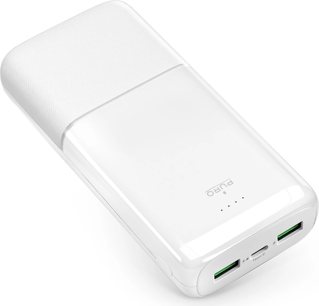 Powerbank Puro DAILY 20 PLUS 20000mAh, 2x USB-A, 1x USB-C, 22.5W, e bardhë