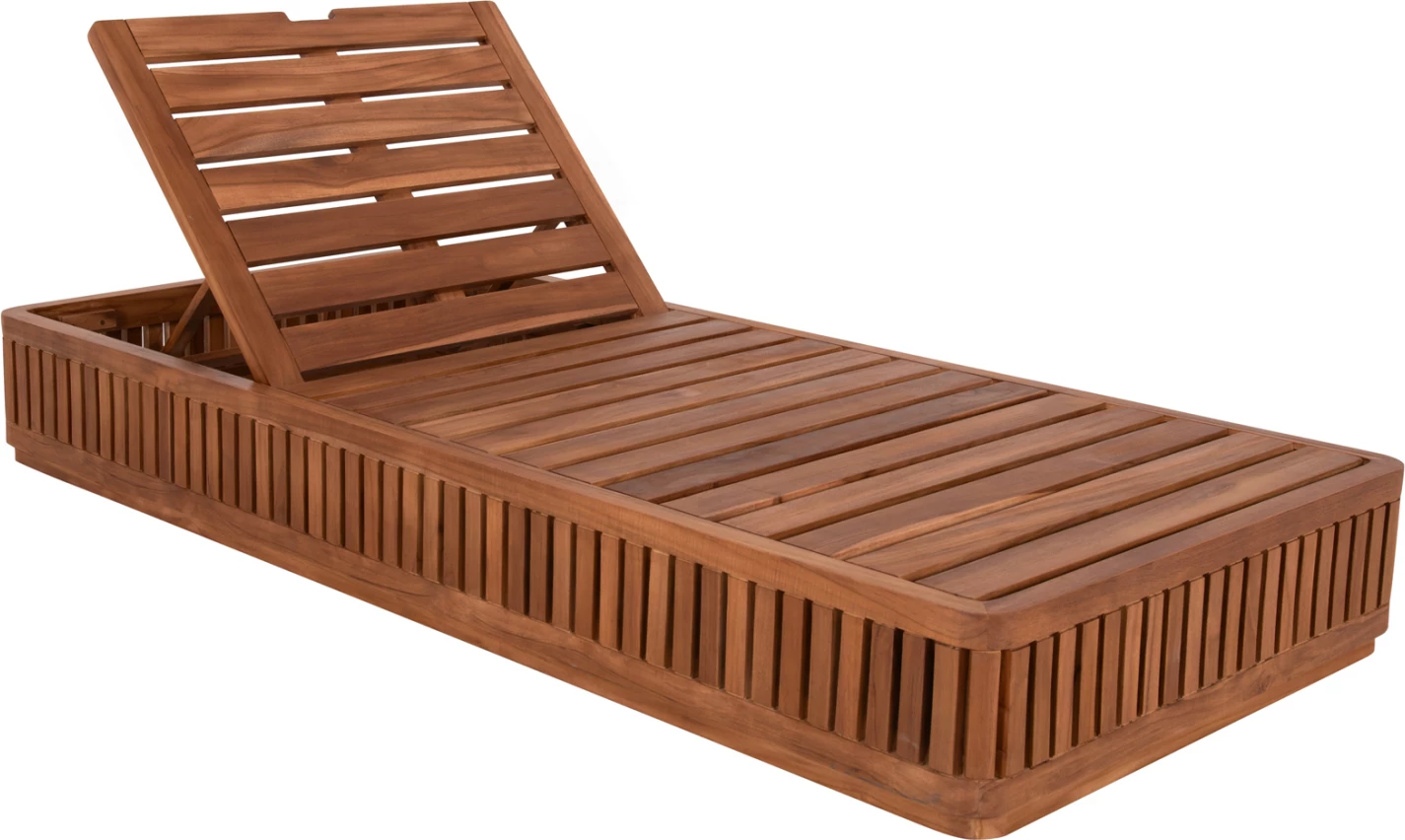 Shezlong VERNON, dru tik natyral, pa jastëk, 200x80x25cm