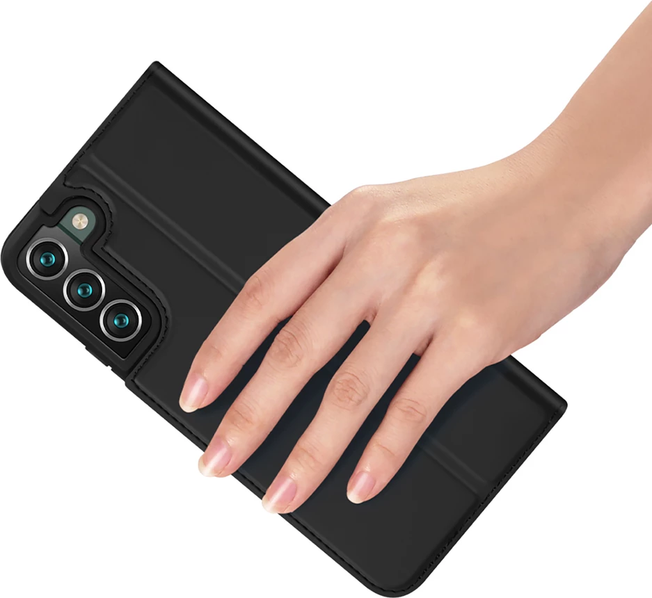 Mbështjellës Dux Ducis Skin Pro për Samsung Galaxy S22+, eko lëkurë, i zi