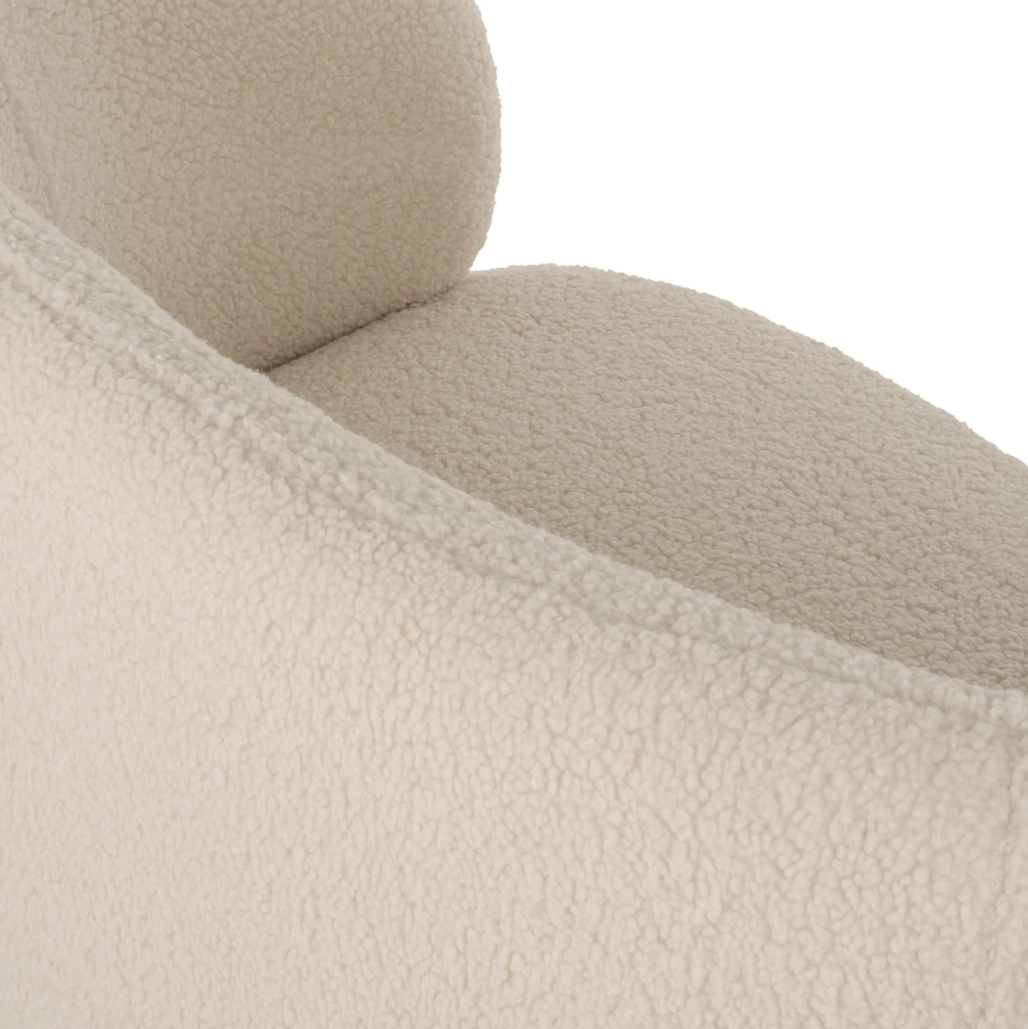 Divan dy vendësh ARIEN FH8492.20 pëlhurë boucle ngjyrë krem dhe bazë metalike e artë 130x75x85Hcm