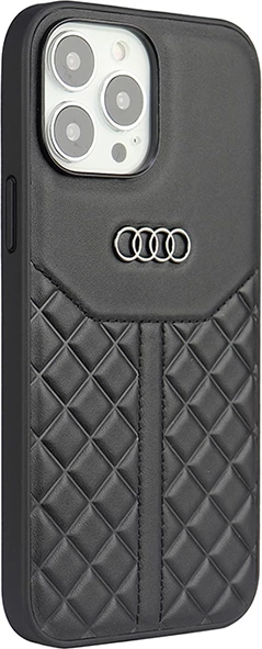 Mbështjellës Audi Genuine Leather për iPhone 13 Pro Max 6.7", lëkurë natyrale, i zi