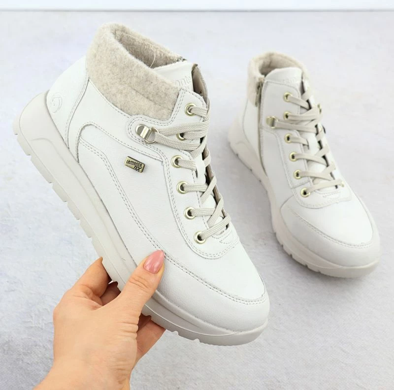 Çizme lëkure për femra Rieker Remonte D2V71-80, krem