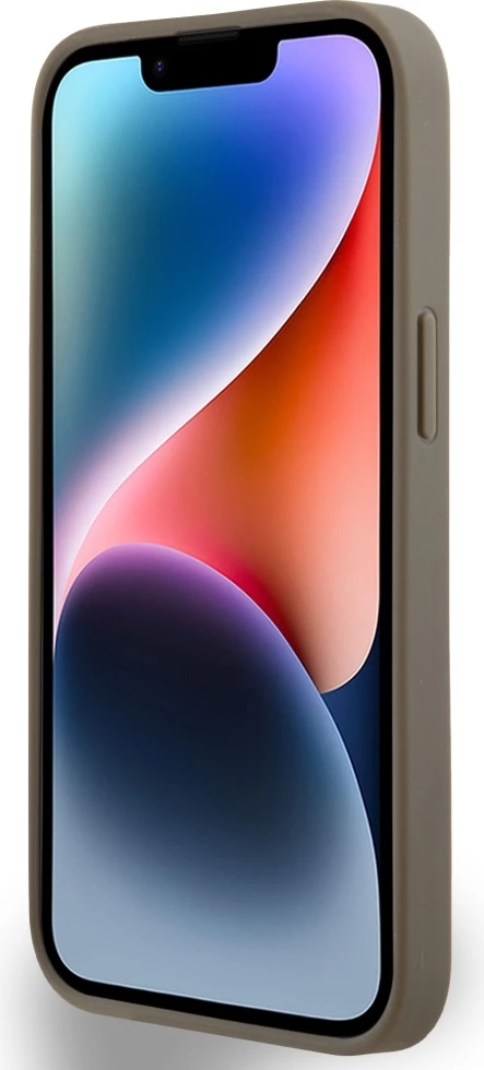 Mbështjellës DKNY Leather Printed Pattern Metal Logo MagSafe për iPhone 15/14/13, Kafe