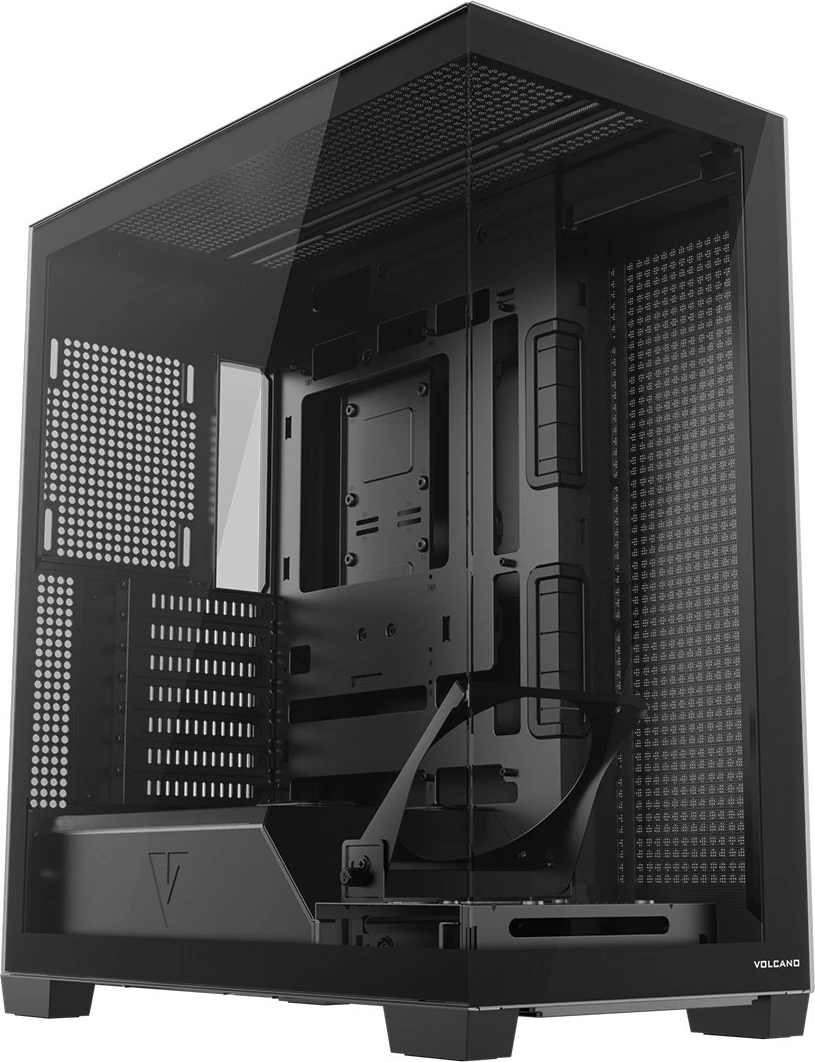 Kasë MODECOM VOLCANO STELLAR PLUS MIDI Tower, ATX/mATX/ITX, xham i temperuar, ARGB, pa ventilatorë, USB-C, e zezë