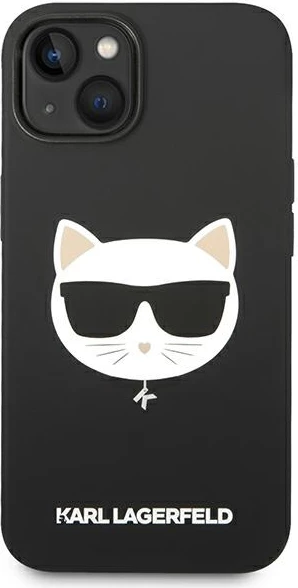 Mbështjellës Karl Lagerfeld KLHMP14MSLCHBK për iPhone 14 Plus 6.7", silikon, i zi, Choupette Head Magsafe