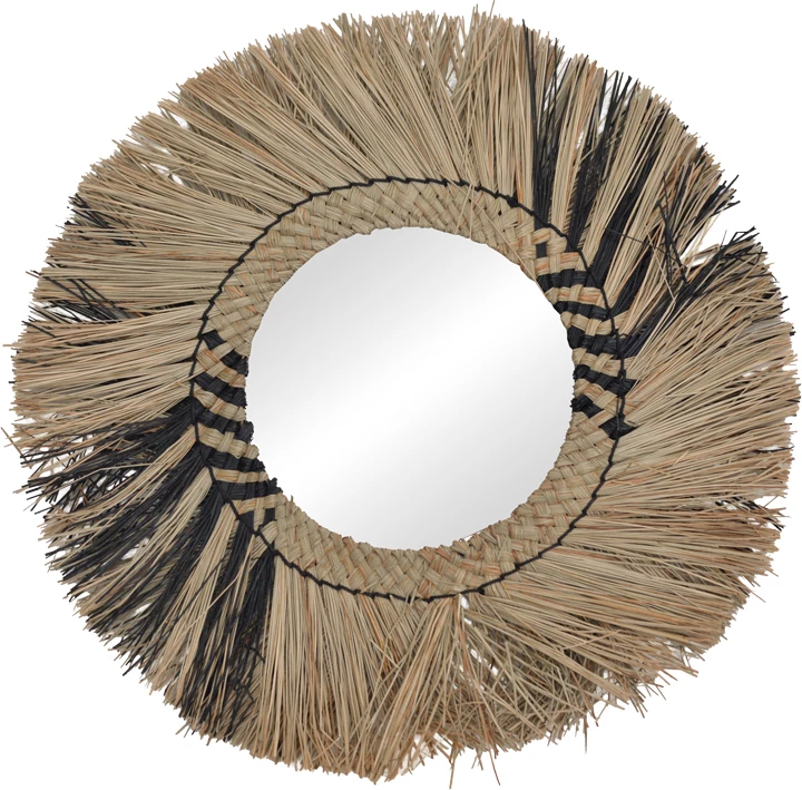 Pasqyrë Cielro Inart mendong, ngjyrë natyrale, D42x6cm