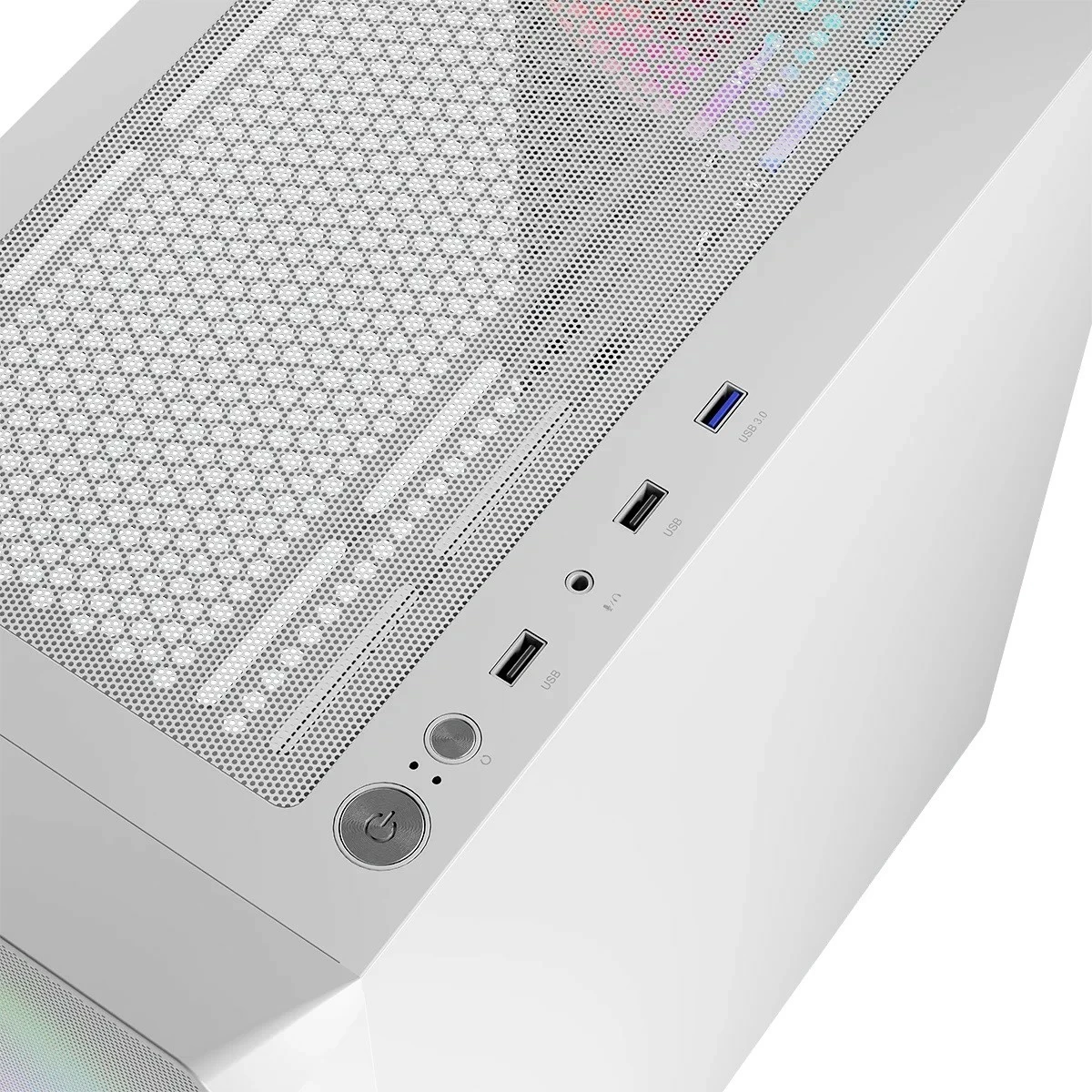 Kasë PC Logic Concept Portos ARGB Midi Tower, ATX/Micro ATX, x4 ARGB, panel anësor xham i kalitur, USB 3.0, White