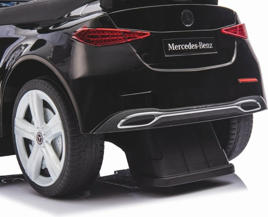 makinë shtytëse për fëmijë, Milly Mally Mercedes C-Class S 6103, 4 rrota, 12m+, ngarkesë 25 kg, timon me tinguj, ndarje nën sedilje, e zezë