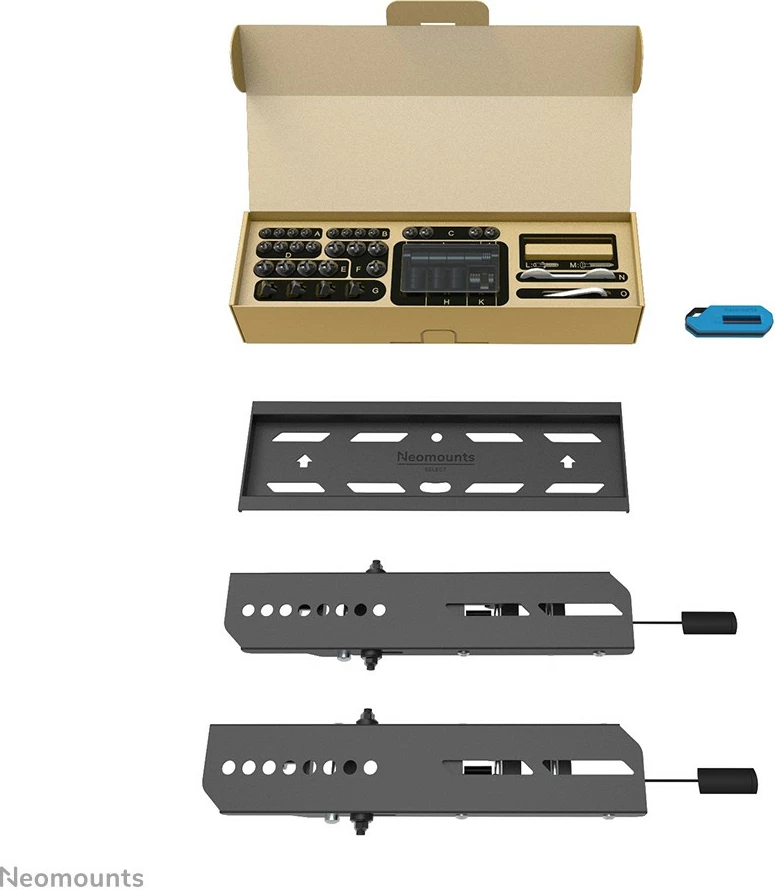 Mbajtës muri për TV Neomounts WL35S-850BL12, 24-65 inç, çelik, i zi, rregullim pjerrësie