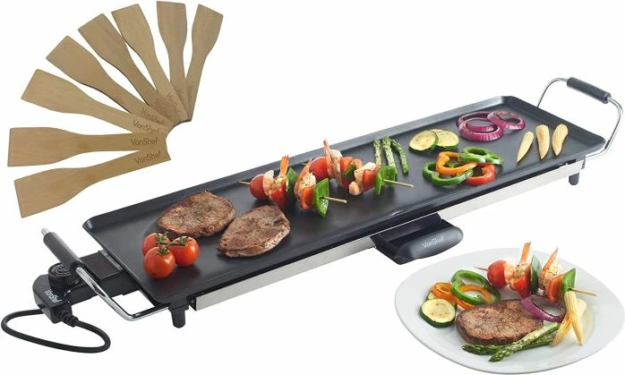 Grill teppanyaki elektrik VONSHEF XL 2013063, 2000W, 70x23cm, i zi