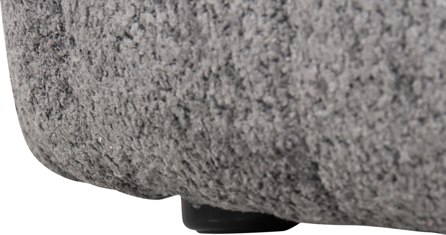 Divan dy vendesh MOBY FH9595.01, pëlhurë boucle gri, 145x82x67H cm