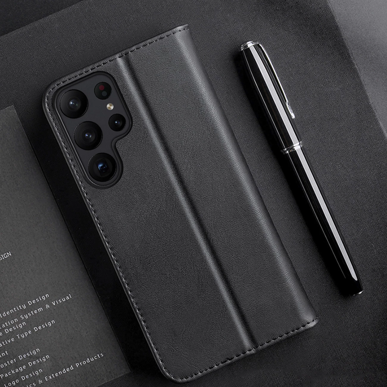 Mbështjellës Dux Ducis Hivo për Samsung Galaxy S23+, me kapak, portofol, RFID blocker, i zi