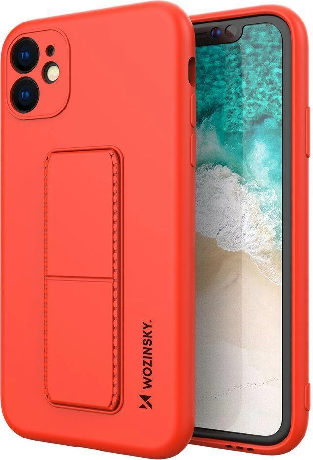 Mbështjellës Wozinsky Kickstand Case për iPhone 11 Pro Max, silikon, e kuqe
