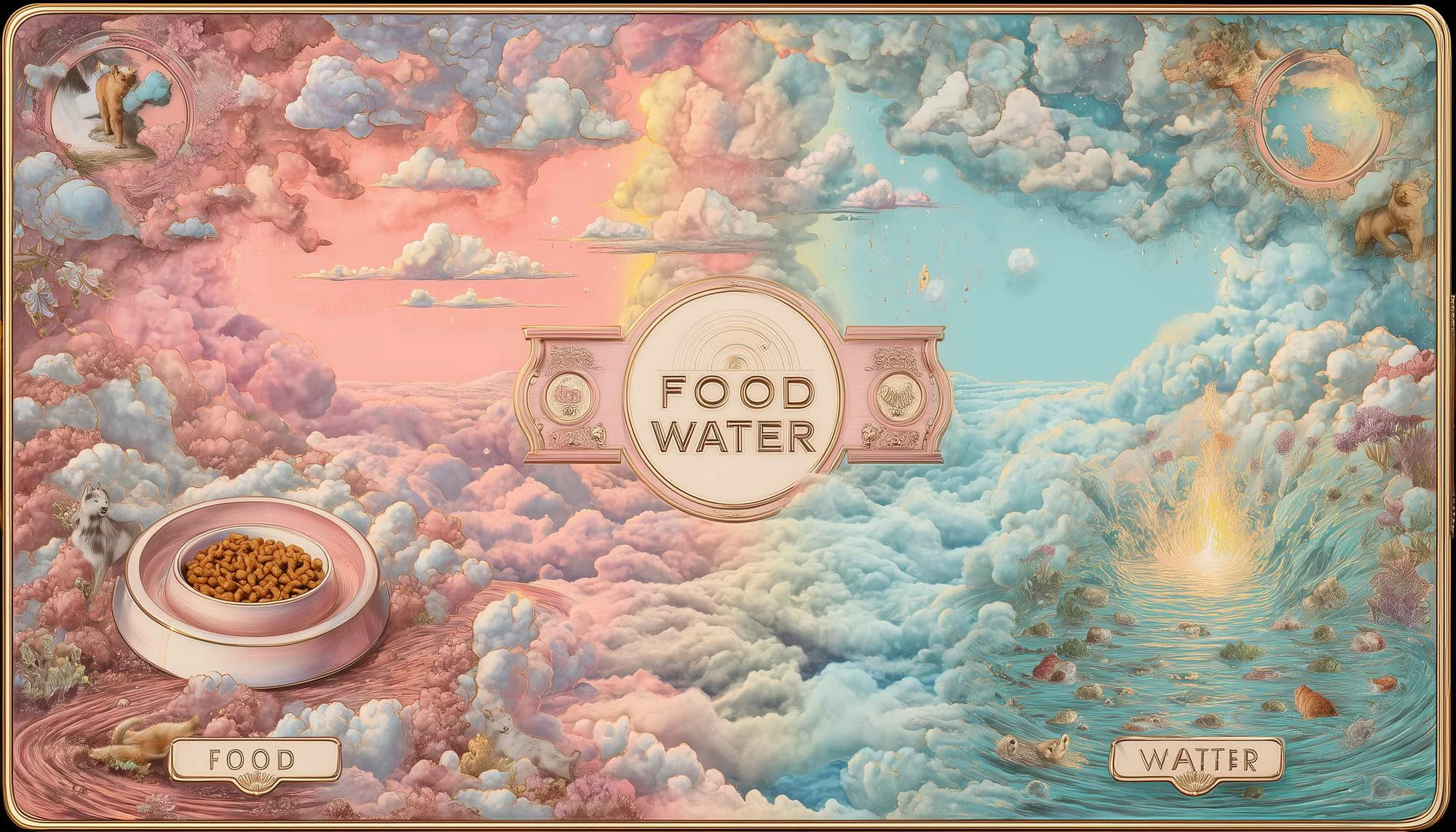 Tapet ushqimi për kafshë, shumëngjyrësh, Paws & Whiskers, Paspet9, 40x70cm