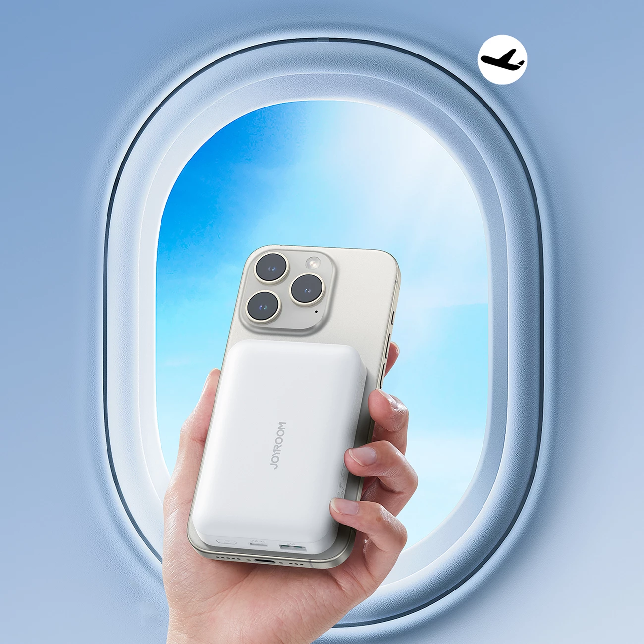 Powerbank Joyroom JR-W020 10000mAh 20W MagSafe Qi USB-C/USB-A 2 porta, kabllo USB-C 0.25m, e bardhë