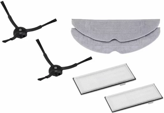 Set pjesësh këmbimi Roborock S7/S7+/S8/S8+, 2x filtër + 2x leckë pastrimi të lagët + 2x furçë anësore (set 6 copë)