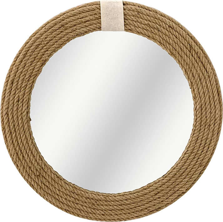 Pasqyrë me kornizë litar, ngjyrë natyrale, 60x2x60cm