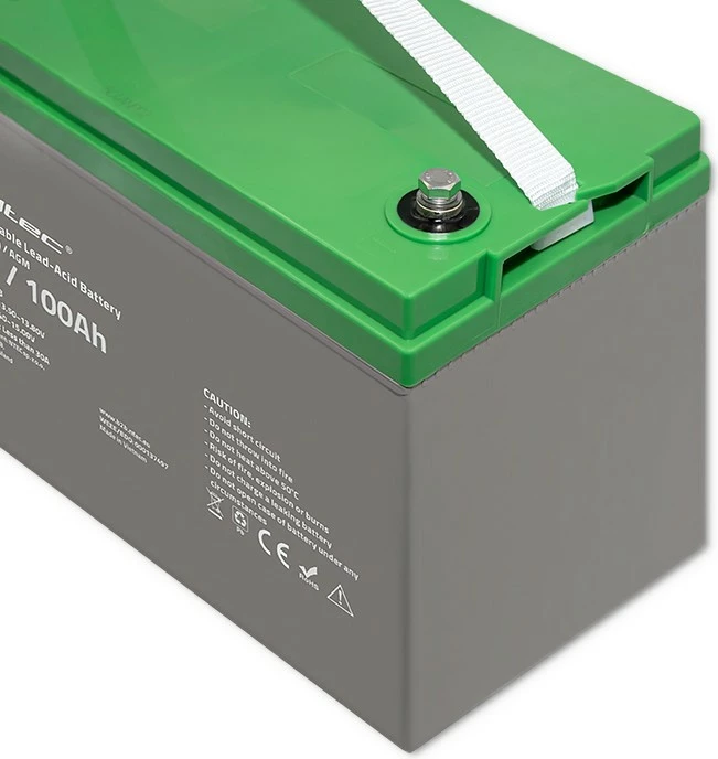 Bateri AGM Qoltec 53038, 12V, 100Ah, Gri/Gjelbër