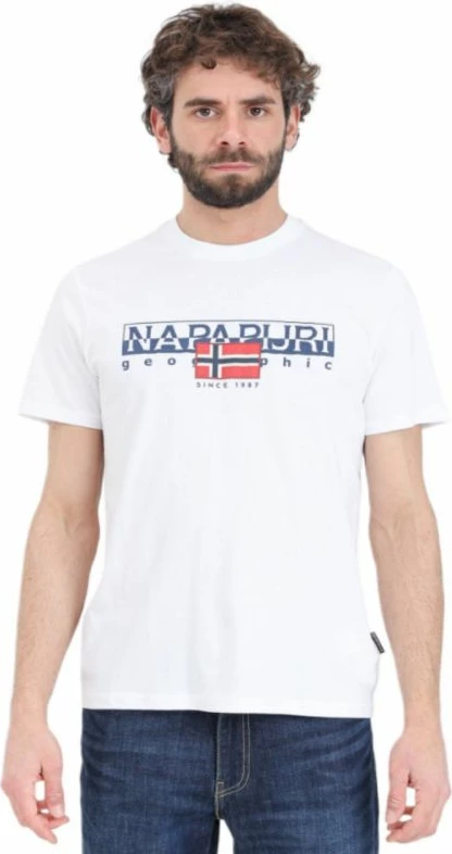 Maicë për meshkuj Napapijri, e bardhë