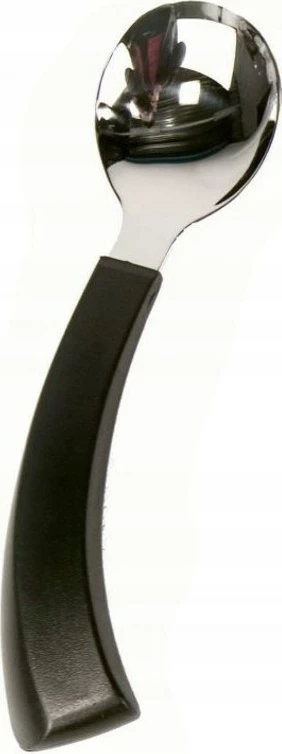 Lugë e lakuar SUNDO për të majtë, dorezë plastike, e zezë