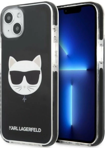 Mbështjellës Karl Lagerfeld Choupette Head për iPhone 13 mini, hardcase, e zezë