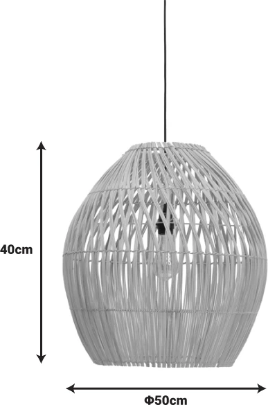 Llambë tavani rattan natyrale D50x40cm