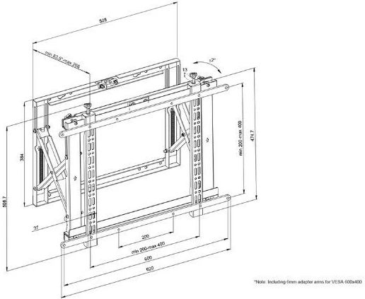 Mbajtëse muri Neomounts WL95-800BL1 për TV/monitor 42-70", e zezë