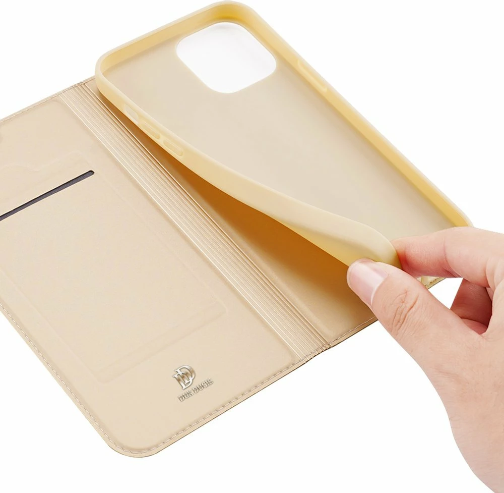 Mbështjellës Dux Ducis Skin Pro Bookcase për iPhone 13 mini, ari