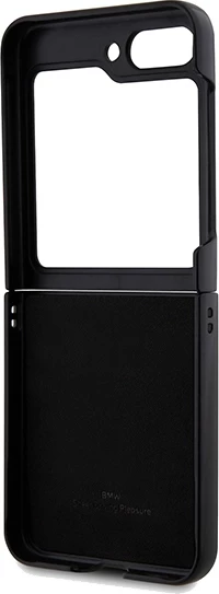 Mbështjellës BMW Leather Hot Stamp për Samsung Galaxy Z Flip 5, i zi