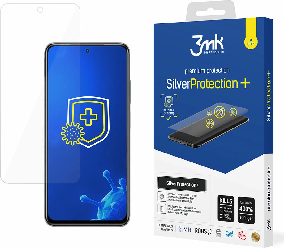 Mbështjellës ekrani 3mk SilverProtection+ për Xiaomi Redmi Note 10/10S, Antimikrobik, Transparent