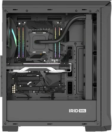 Kasë Natec Genesis Irid 505F, Midi Tower, ATX/Micro ATX/Mini ITX, 5 ventilatorë, Dritare xhami, E zezë