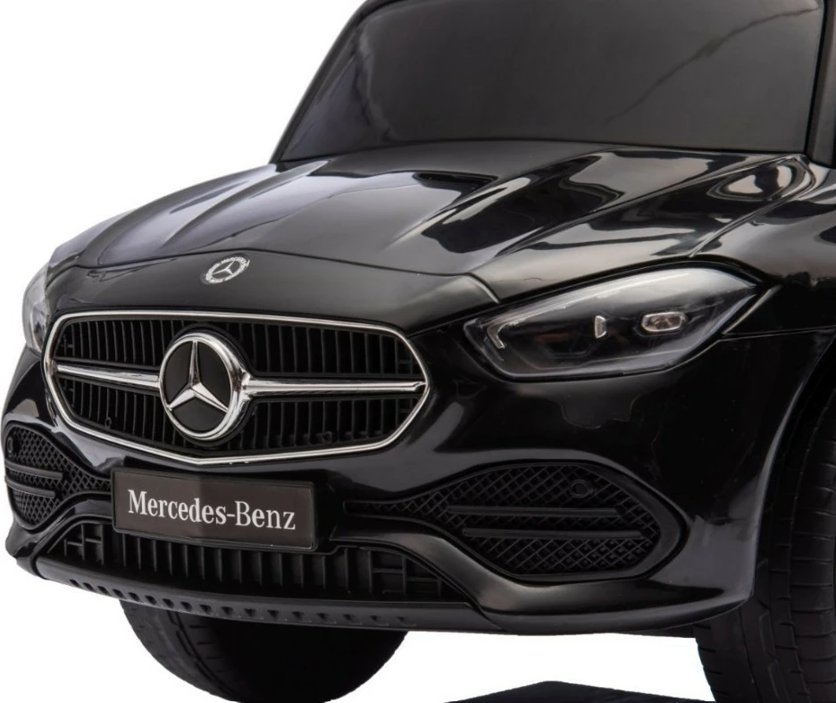 makinë shtytëse për fëmijë, Milly Mally Mercedes C-Class S 6103, 4 rrota, 12m+, ngarkesë 25 kg, timon me tinguj, ndarje nën sedilje, e zezë