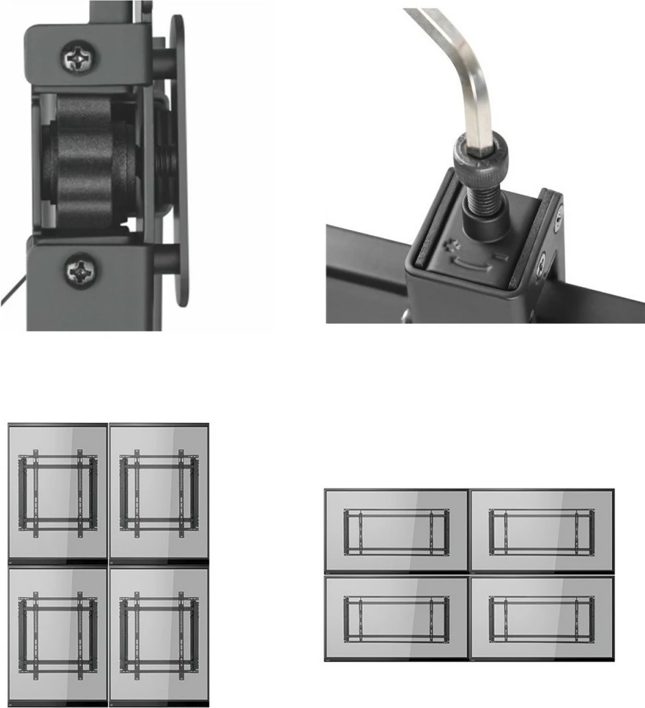 Mbajtës muri për TV Maclean MC-845, për video wall, 46-52 inç, Metal, i zi