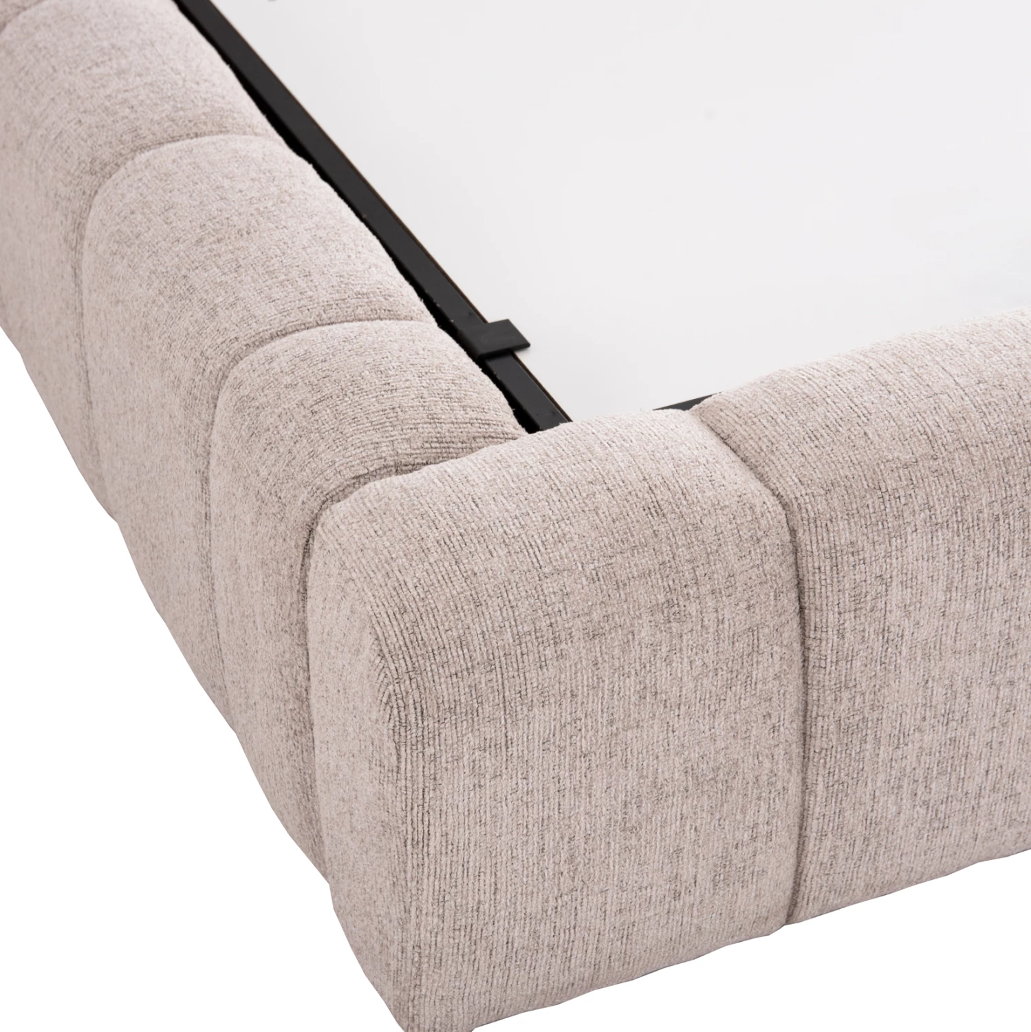 Krevat me hapësirë për depo, material TEDDY, bezhë, për dyshek 160x200cm