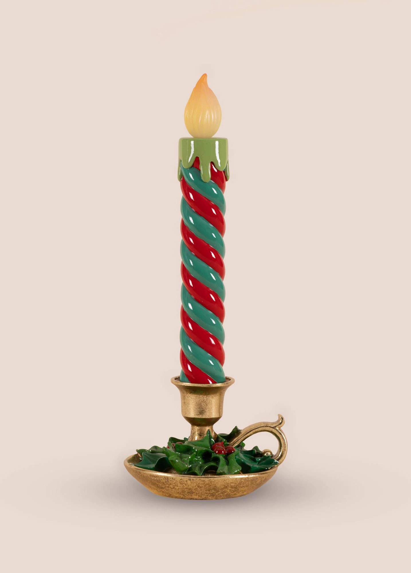 Objekt dekorativ qeramike me dritë LED, ngjyrë e kuqe dhe e bardhë, Evila Originals, SUS0222, 18x17x45cm