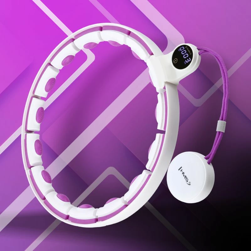 Hula hop me magnete dhe peshë HMS HHM17, i bardhë/vjollcë me numërues