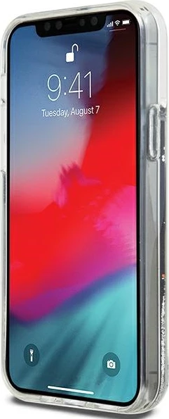 Mbështjellës DKNY Liquid Glitter Big Logo për iPhone 12/12 Pro, i zi