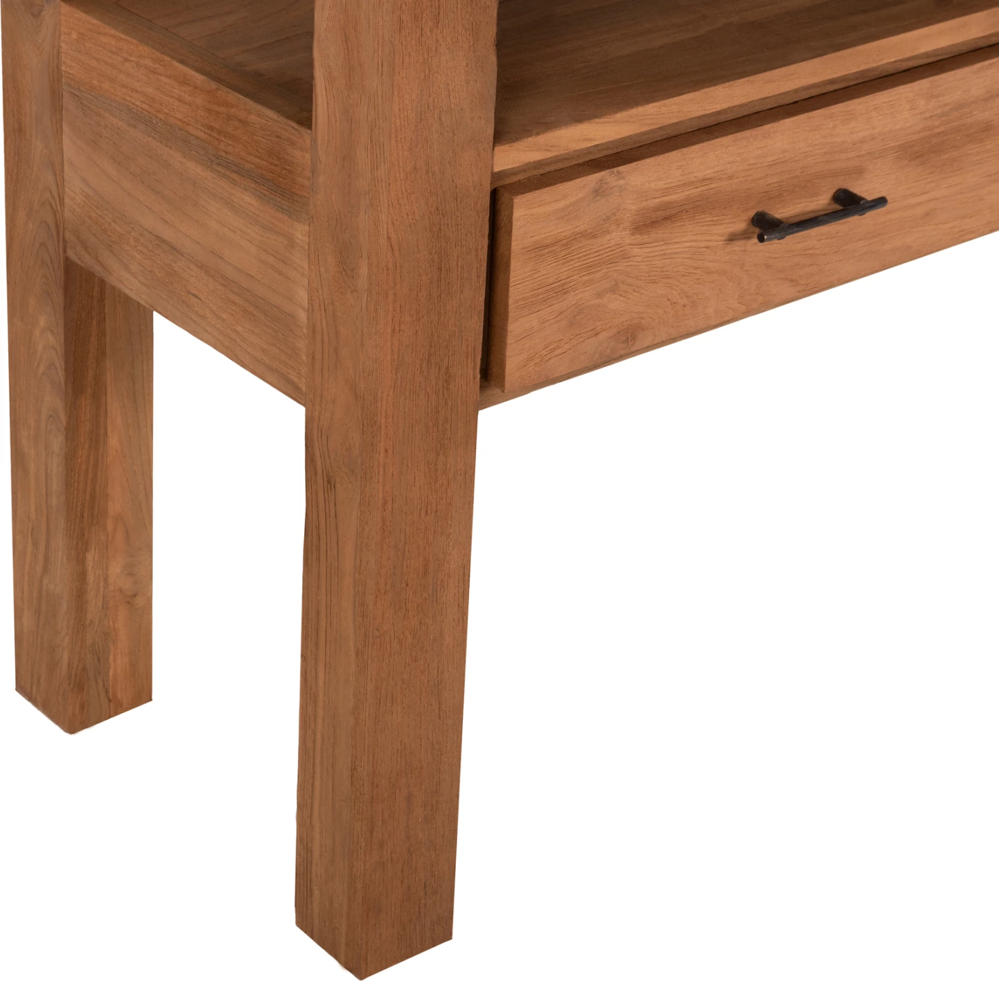 Konsolë me 3 sirtarë, dru TEAK i ricikluar, ngjyrë natyrale, 180x45x80H cm