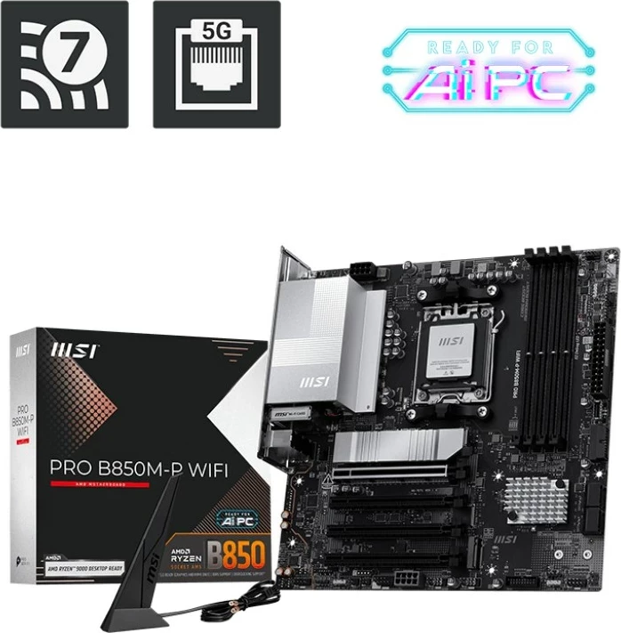 Pllakë amë MSI PRO B850M-P WIFI, Socket AM5, micro ATX, e zezë