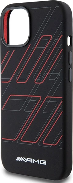 Mbështjellës AMG për iPhone 15/14/13, MagSafe, silikon, i zi