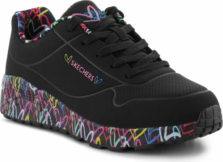 Këpucë për vajza Skechers, të zeza dhe me ngjyra